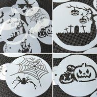 ART Kitchenware 6pcs Halloween Cookie Stencil Set Cupcake Decoration Stencil Template Baking Mold ST-843 Beige... N5