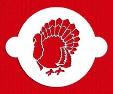 Designer Stencils C346 Thanksgiving Turkey Cake Stencil, Beige/semi-transparent N2