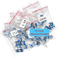 Pack of 65 100R-1M Trimming Potentiometer Top Adjustment RM065 WH06-2 Variable Resistors Assorted Kit N2