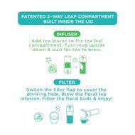 Casaware Trio Tea Infuser - Filter - Travel Tumbler with 2-way Leaf Compartment 12 Ounce (Black) N9