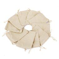 10 x Linen Jute Cloth Sack Jewelry Pouch Drawstring Gift Bags (Leaf Pattern) N15