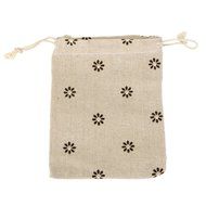 10 x Linen Jute Cloth Sack Jewelry Pouch Drawstring Gift Bags (Leaf Pattern) N17