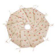 10 x Linen Jute Cloth Sack Jewelry Pouch Drawstring Gift Bags (Leaf Pattern) N18