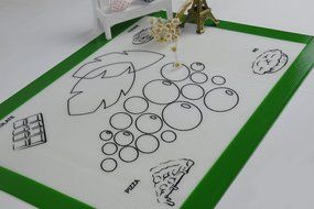 Homankit Silicone Baking Mat - 11 5/8" x 16 1/2" Non Stick Silicon Liner for Bake Pans &amp; Rolling - Unique Design... N3