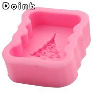 Doinb Christmas Trees Santa Claus Snowman Deer FDA Silicone Fondant Molds Outer Size 7.3x7.3x1.2cm GJM-2800 N49