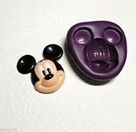 Silicone Mold 2D Mickey Mouse (31mm) Fondant Candy Chocolate Cookie Soap Clay