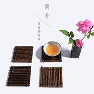CCWY Bamboo Zen style hand-knitted bamboo teapot Tea Cup coaster mats non-slip insulation pad bamboo tea zero...