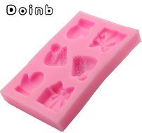 Doinb Christmas Trees Santa Claus Snowman Deer FDA Silicone Fondant Molds Outer Size 7.3x7.3x1.2cm GJM-2800 N56