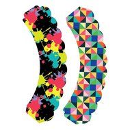80s Geometric Cupcake Wrappers, Art Theme Decorations, Confetti Couture Party Supplies, 36 Wraps N9