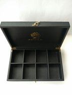 Serenity Tea Wooden and Leather Tea Box With 8 Equally Divided Compartments N19