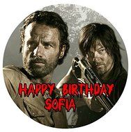 The Walking Dead TWD Daryl Rick Grimes Personalized Customized Edible Image Photo Sugar Frosting Icing Cake Topper...