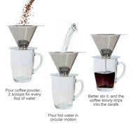 Paperless Pour Over Coffee Dripper by Possiave - Permanent Reusable Stainless Steel Durable Cone Coffee Filter... N8
