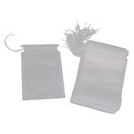 50pcs Drawstring Bags Nut Milk Tea Fruit Juice Strainer Filter Bag (white, 11 x 8cm) N43