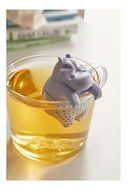 GAMAGO Hippo Tea Infuser Herbal Leaf Steeper Grey Silicone Animal Gift