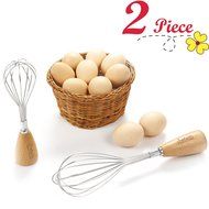 Chefaith 2-Pcs Stainless Steel Balloon Whisk, 9&quot; &amp; 7&quot; [Wooden Handle for Nice Grip] - Premium Quality Kitchen... N5