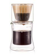 Diguo Hand Drip Coffee Maker Set Pour Over Double Glass Wall Coffee & Tea Cup 200ml/1 Cup ( included 10 count...