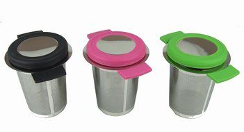 The Tea Makers of London Stainless Steel Tea Strainer With 0.5Mm Micro Filter For One Cup - Pink / Green / Black N2