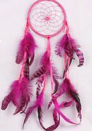 ZYG Handmade Red Dream Catcher with Feathers and Shells Car or Wall Hanging Ornament Home Decoration Approx Diameter... N2