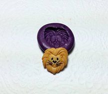 Silicone Mold Lion Head (17mm) Dollhouse Miniature PMC Clay Jewelry Sugarcrafts N2