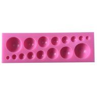 FLY Cake Mold Different Size Round Bead Shape 3D Silicone Mold Decoration,Pink N2