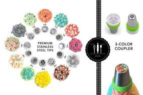Russian piping tips set for icing nozzles pastry decoration-PREMIUM stainless steel 35 frosting flowers tip kit... N12