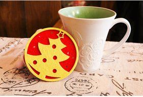 Genluna Christmas Coffee Coaster Winter Art Soft Coasters Snowman 2pcs
