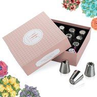 Russian piping tips set for icing nozzles pastry decoration-PREMIUM stainless steel 35 frosting flowers tip kit... N15