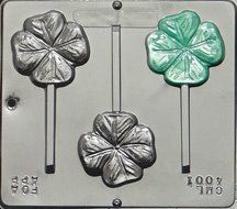 Four Leaf Clover Lollipop Chocolate Candy Mold Saint Patricks Day 4001