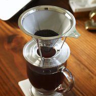 European Stainless Steel Single Cup Pour Over and Hand Drip Coffee Dripper / Filter with Stand | For Brewing Methods N3