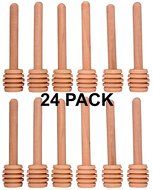 Creative Hobbies 24 Pack of Mini 3 Inch Wood Honey Dipper Sticks, Individually Wrapped, Server for Honey Jar Dispense...