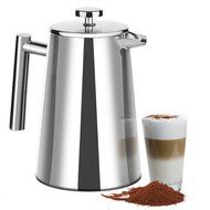 12 Cup 18/10 Stainless Steel French Press Coffee Maker | Screen Included | N2