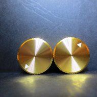 Riverstone Audio - Pair (2 PCS, Gold-Color) Potentiometer Knobs, Anodized Finish, 25 mm diameter x 15 mm height... N2