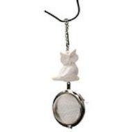 Tea Accessories Tea Infusers Tea Infuser with Owl Charm 1 1/2", Porcelain &amp; Stainless Steel (a)
