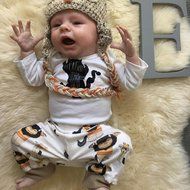 Clothes Set ,BeautyVan Newborn Infant Clothes Baby Boy Monsters Print Tops Romper+ Pants Outfits Set (12M, White) N3