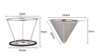 Pour over Coffee Filter Dripper by Ellien, Reusable Stainless Steel N6