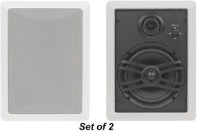 Yamaha Natural Sound Custom Easy-to-install In-Wall Flush Mount 3-Way 150 watts Speaker Set (1 Pair of 2 Speakers...