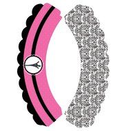 Paris Themed Cupcake Wrappers, Black and White Damask, Confetti Couture Party Supplies, 36 Wraps N4