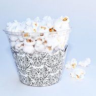Paris Themed Cupcake Wrappers, Black and White Damask, Confetti Couture Party Supplies, 36 Wraps N5