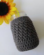 Grey Mason Jar Cozy Cotton