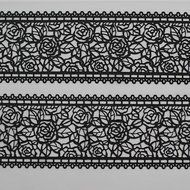 Funshowcase Large Pre-Made Ready to Use Edible Cake Lace Rose Blossom Black 14-inch 10-piece Set N3