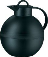 alfi Kugel Glass Vacuum Frosted Plastic Thermal Carafe for Hot and Cold Beverages, 0.94 L, Black