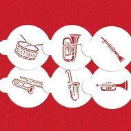 Marching Band Instruments Cookie Stencil by Designer Stencils