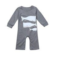 Romper ,BeautyVan Newborn Infant Baby Boys Girls Print Romper Jumpsuit Bodysuit Clothes Outfits (24M, Gray) N9
