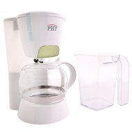 PHY Coffeemaker with Glass Carafe, Permanent Filter and Semi Transparent Water Tank (Orange) - 4-Cup/0.6L N16