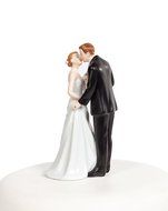 Funny Tieing the Knot Bride and Groom Wedding Cake Topper N2
