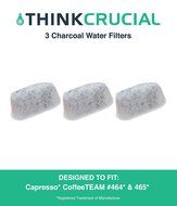 Crucial Coffee 3 Capresso Charcoal Coffee Filters Fits Capresso 4640.93, TEAM TS # 465
