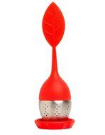 Olens Set of 4 Silicone Handle Stainless Steel Strainer Drip Tray Included - Loose Tea Steeper Filter (Set of... N3