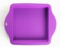 HOME TOGETHER 8 Inch Nonstick Silicon Square Cake Pan-Purple