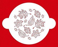Designer Stencils C273 Fall Leaves Cake Stencil Top, Beige/semi-transparent N2