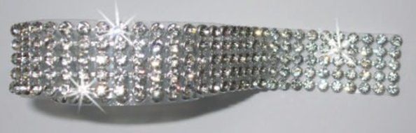 Clear 3 Strip Diamonte 3mm Chaton Ribbon Clear Silver Iron-On Crystal Diamante Reel